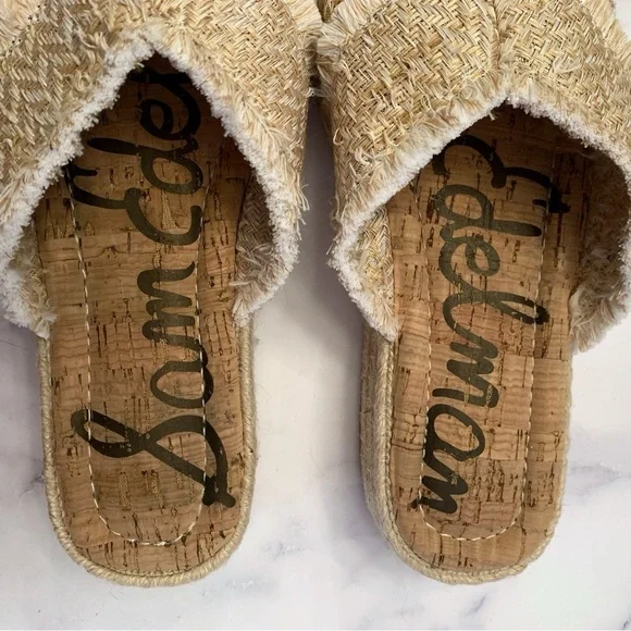 Sam Edelman Ashlynn sand weave crisscross platform sandals size 6.5 medium - Picture 8 of 13